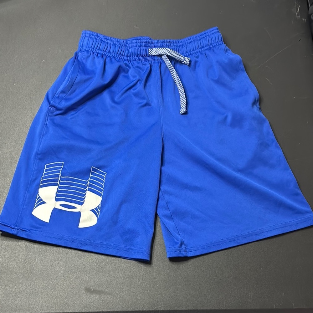 Under Armour - Athletic Shorts - Royal Blue with Logo - Boys YMD